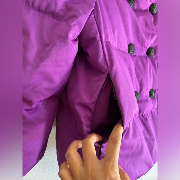 ❗️Clearance❗️Emilio Pucci Purple Real Fox Fur Down Jacket Women 3/4 Sleeves - Picture 12 of 17
